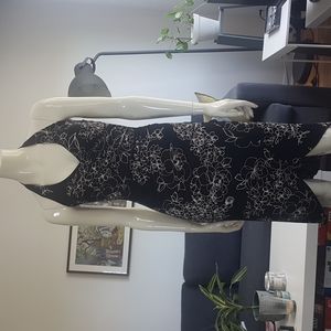 Le Chateau Halter Neck Summer Floral Black Dress